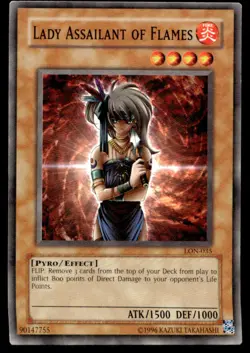 Lady Assailant of Flames - LON-035 - YuGiOh| Buy 2 Get 1 Free - Image 1