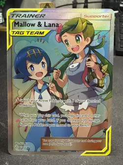 Pokemon Mallow and Lana Tag Team Cosmic Eclipse Full Art Card 231/236 - Image 1