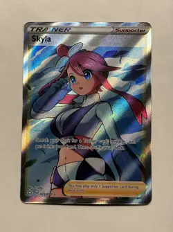 Pokemon TCG Skyla Trainer Shining Fates Ultra Rare Full Art Card 72/72 - Image 1