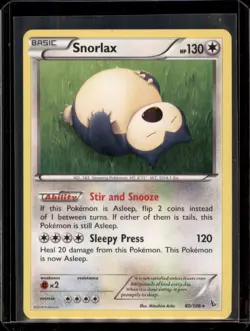 Snorlax 80/106 Flashfire Pokemon Card - Heavy Played - Image 1