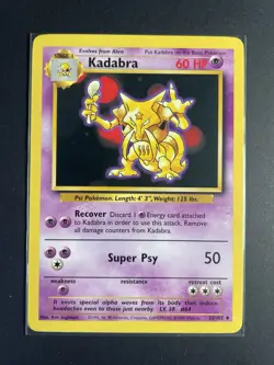 Pokemon Kadabra 32/102 Base Set Stage 1 Vintage WOTC 1999 NM - Image 1