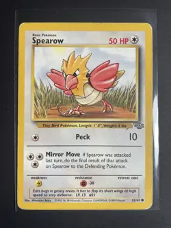 Pokemon Spearow 62/64 Jungle Regular Unlimited Common English 1999 - Image 1