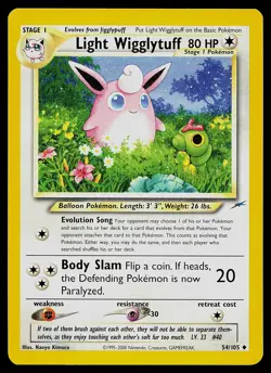 Pokemon Card - Light Wigglytuff Neo Destiny 54/105 Uncommon - Image 1