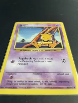Pokemon Abra 43/102 Base Set Basic Vintage WOTC 1999 NM - Image 2