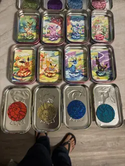 *EMPTY* Pokemon Prismatic Evolution Mini Tin Set - Including ART and COINS. - Image 4