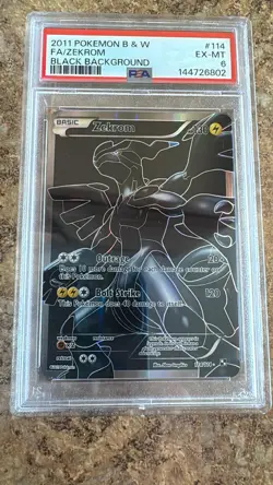 PSA 6 Zekrom 114/114 2011 Pokemon Black & White Full Art Holo - Image 1