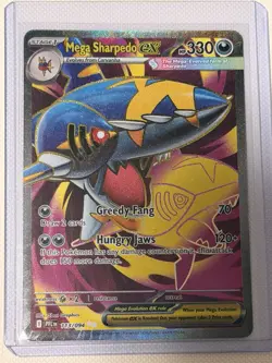 Mega Sharpedo ex 113/094 Me02: Phantasmal Flames Holo Pokemon TCG NM - Image 1