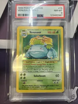 1999 Pokemon Venusaur Holo 015/102 Base Set Holo PSA 8 - Image 1
