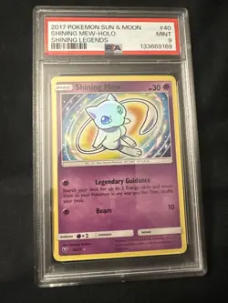 2017 POKEMON SUN & MOON SHINING LEGENDS #40 SHINING MEW-HOLO PSA 9 NEW CERT - Image 3