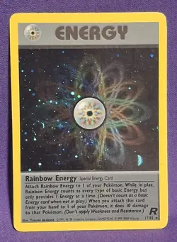 2000 Pokemon Team Rocket Rainbow Energy Holo #17/82 Very Good Condition - Image 1