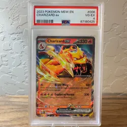 Mew EN-151 #006 Charizard EX Pokemon 2023 Graded PSA 4 - Image 1