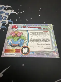 Nice #3 VENUSAUR 2000 TOPPS CHROME POKEMON TV ANIMATION - Image 3