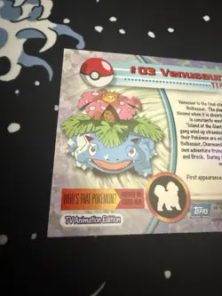Nice #3 VENUSAUR 2000 TOPPS CHROME POKEMON TV ANIMATION - Image 4