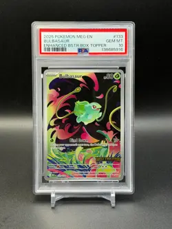Pokemon Bulbasaur Mega Evolution Stamped 133/132 PSA 10 GEM - Image 1