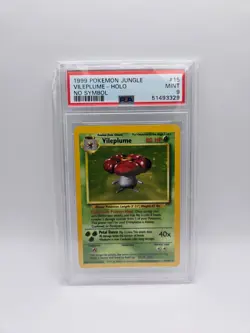 Pokemon PSA 9 Vileplume Holo No Sybmol MINT | 15 | Jungle Rare TCG Error WOTC - Image 1