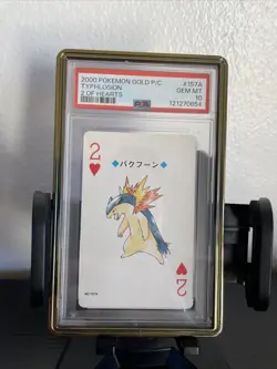 TYPHLOSION - PSA 10 (LOW POP) - 2000 Pokemon GOLD P/C 2 OF HEARTS - #157A - Image 1