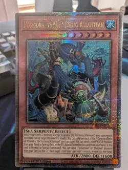 YuGiOh! Poseidra, The Storming Atlantean SUDA-EN016 Quarter Century Rare 1st Ed - Image 1