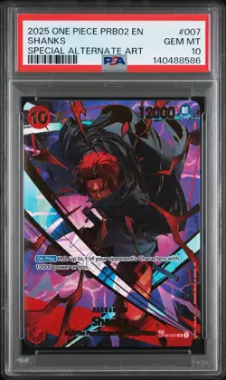 One Piece PRB02 - Shanks SP Alt Art - OP06-007 SP - PSA 10 - Image 1