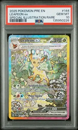 PSA 10 LEAFEON ex 144/131 | Prismatic Evolutions Full Art Graded Pokemon Card - Image 1