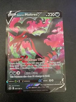 Galarian Moltres V 097/198 Chilling Reign NM Full Art Ultra Rare Pokemon Card - Image 1