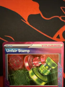 POKEMON UNFAIR STAMP 165/167 RARE ACE SPEC TWILIGHT MASQUERADE NM CARD - Image 2