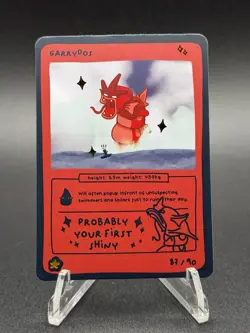 Pokedoodles Garrydos 87/90 - Rare Card - Pokemon Shiny Gyarados Fan Art - Image 2