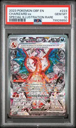 PSA 10 CHARIZARD ex 223/197 | Obsidian Flames Full Art Graded Pokemon Card - Image 1