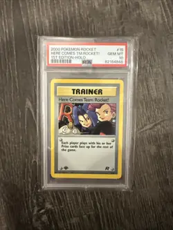 Pokemon TCG Rocket HERE COMES TEAM ROCKET 1st Ed. Holo PSA 10 - Image 1