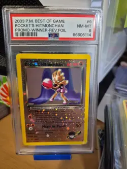 Pokemon 2003 PSA 8 Rocket's Hitmonchan R. Holo WINNER Stamp 9 Best 86606114 Swrl - Image 1