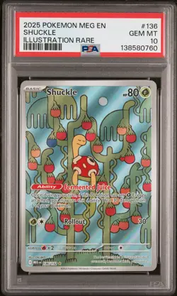 2025 POKEMON MEG EN-MEGA EVOLUTION ILLUSTRATION RARE #136 SHUCKLE PSA 10 - Image 1