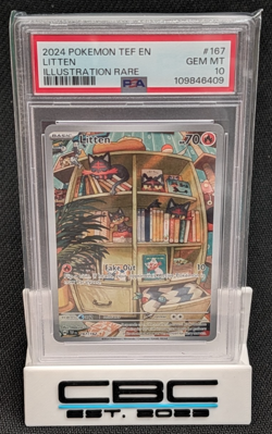 2024 Pokemon Temporal Forces Litten 167/162 Illustration Rare PSA 10 Gem Mint - Image 1