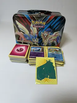 Pokemon Lunch Box With A Lot Of Pokemon Cards, Halo, Energy And Reverse Halo - Image 1