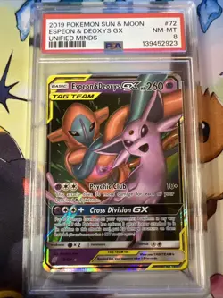 Pokemon Espeon & Deoxys GX TCG Card 72/236 Tag Team Unified Minds - Image 1