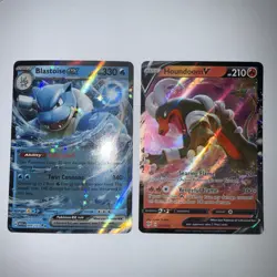 Pokemon Blastoise Ex & Houndoom V Rares 2x Card Lot Mint Condition! - Image 1
