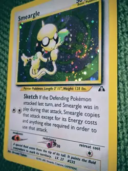 2001 POKEMON TCG SMEARGLE HOLO CARD #11/75 NEO *HOLO SWIRL"S"* SCRATCH/DAMAGE - Image 2