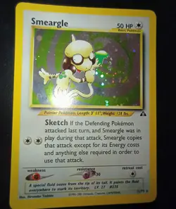 2001 POKEMON TCG SMEARGLE HOLO CARD #11/75 NEO *HOLO SWIRL"S"* SCRATCH/DAMAGE - Image 3