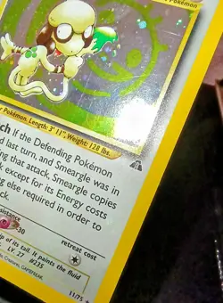 2001 POKEMON TCG SMEARGLE HOLO CARD #11/75 NEO *HOLO SWIRL"S"* SCRATCH/DAMAGE - Image 4