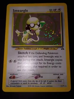 2001 POKEMON TCG SMEARGLE HOLO CARD #11/75 NEO *HOLO SWIRL"S"* SCRATCH/DAMAGE - Image 5