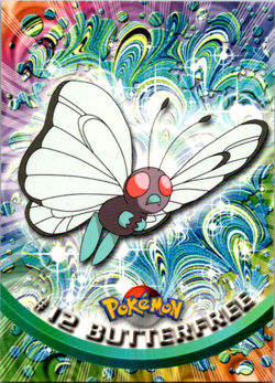 Butterfree # 12 - RARE 4th Print - 1999 Topps TV Series 1 Pokemon Card - Image 1