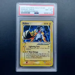 Pokemon TCG Karte - 2005 EX Unseen Forces Raikou Holo Gold Star #114/115 PSA 8 - Image 1