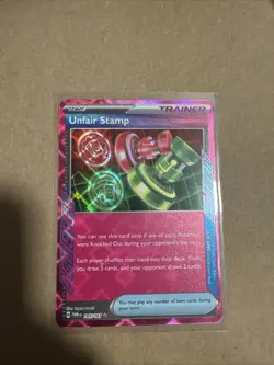 Pokemon TCG Unfair Stamp Ace Twilight Masquerade Holo Card 165/167 - Image 1