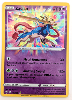 POKEMON ~ ZACIAN ~ 82/185 ~ VIVID VOLTAGE AMAZING RARE ~ FOIL ~ RARE NM - Image 1