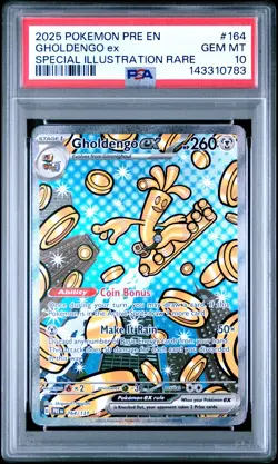 2025 POKEMON PRE EN-PRISMATIC EVOLUTIONS #164 GHOLDENGO EX PSA 10 - Image 1