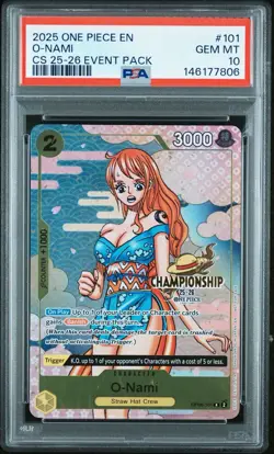 O Nami Championship Event Pack PSA 10!! One Piece TCG POP 282 - Image 1