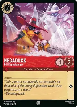 Negaduck - Evil Doppelganger 115/204 COLD FOIL Winterspell Disney Lorcana - Image 1