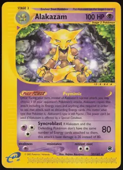 Alakazam 33/165 Expedition Base Set Rare Pokemon Card - NM - Image 1