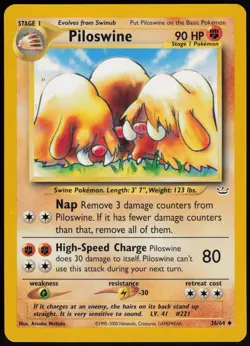 Piloswine 36/64 Neo Revelation Uncommon Pokemon Card - NM - Image 1