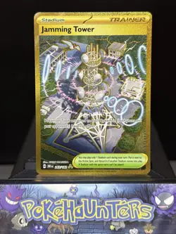 Pokemon Card Jamming Tower 243/182 Destined Rivals Hyper Rare Gold NM - Image 1