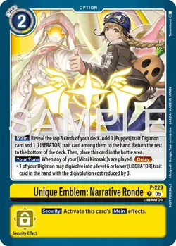 Digimon TCG - Digimon Promotion Cards - Unique Emblem: Narrative Ronde (Dawn ... - Image 1