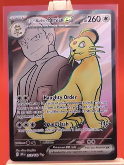 Team Rocket's Persian ex 187/165 Destined Rivals Full Art Rare Pokemon Card - Image 1